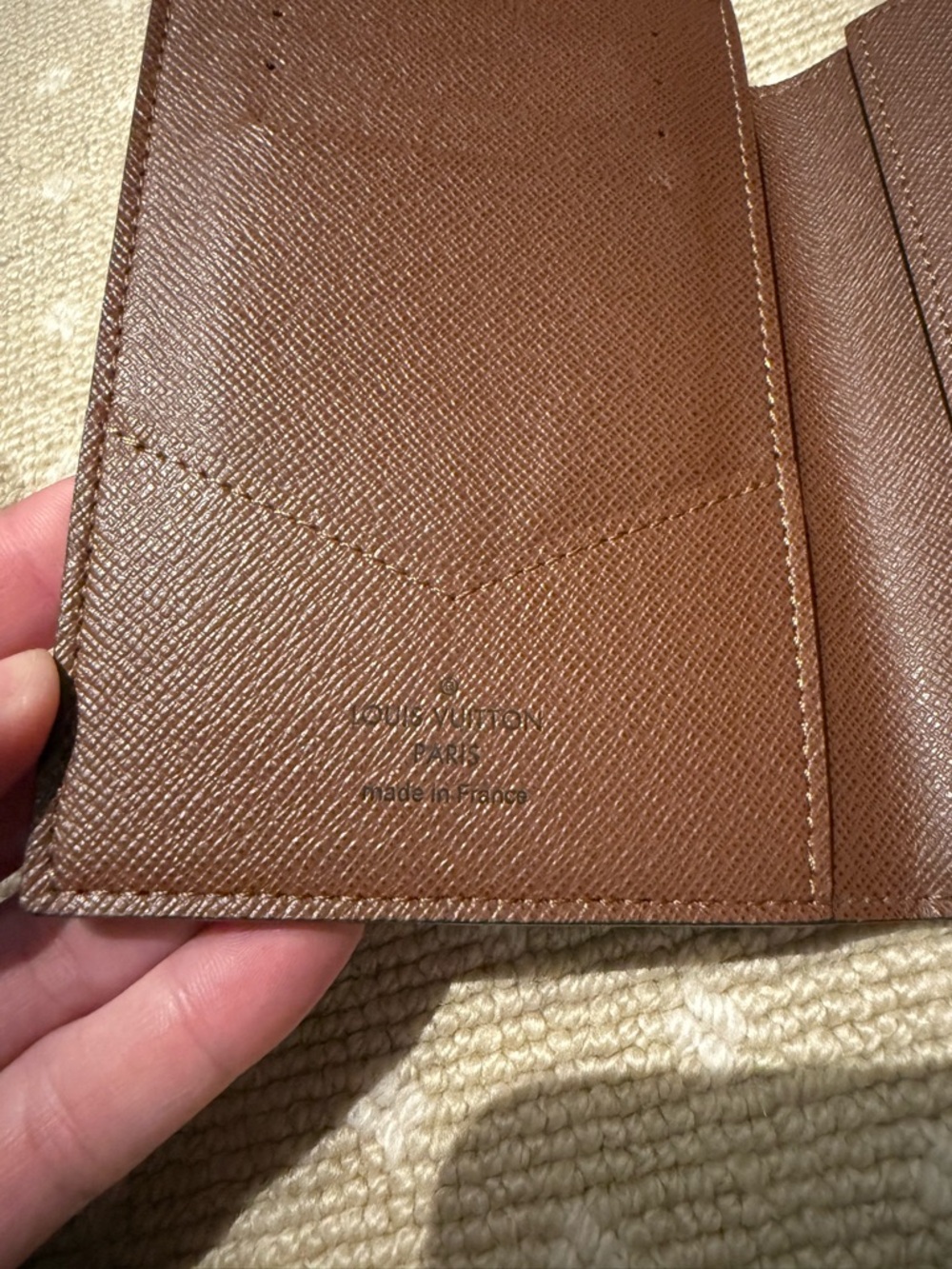 Louis Vuitton Brown and Tan Monogram Passport Cover - Picture 5 of 9